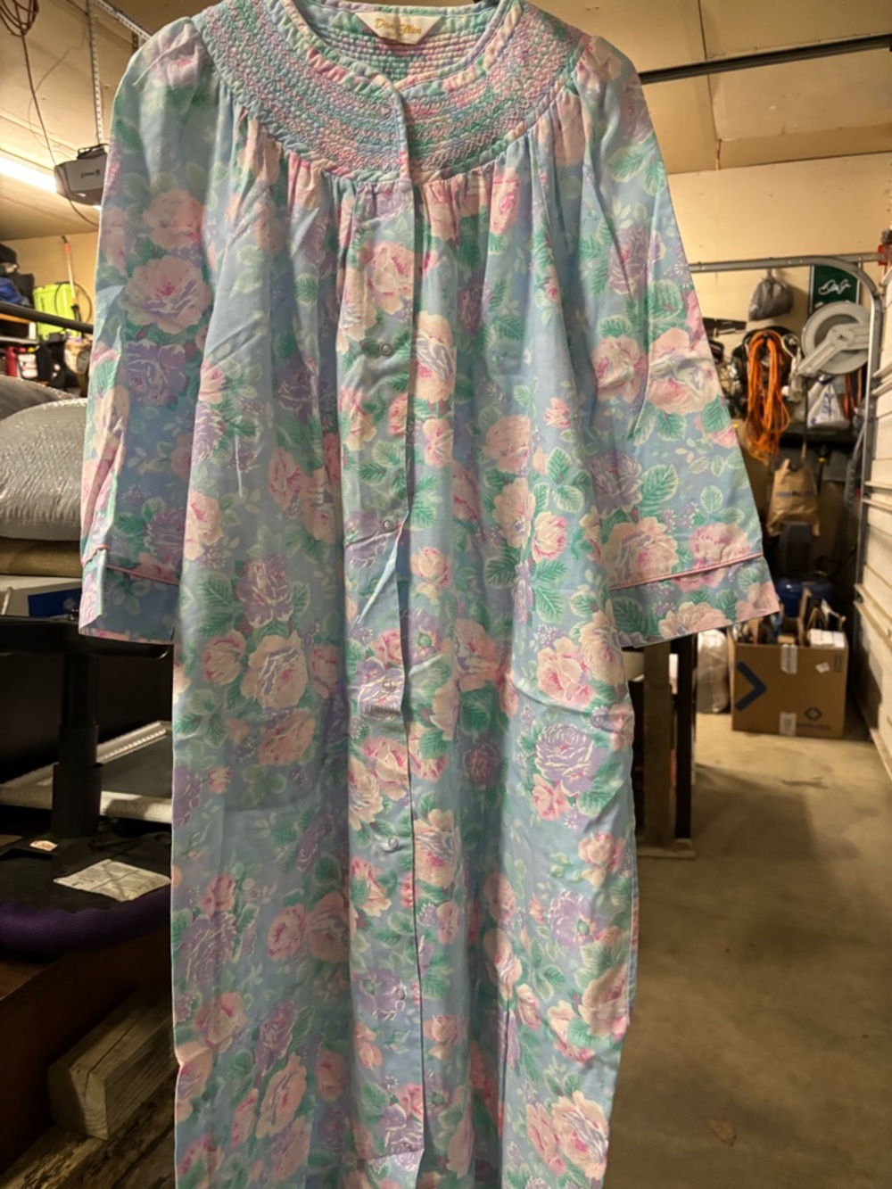 Girls' Floral Pastel Long Button-Front Pajama Nightgown